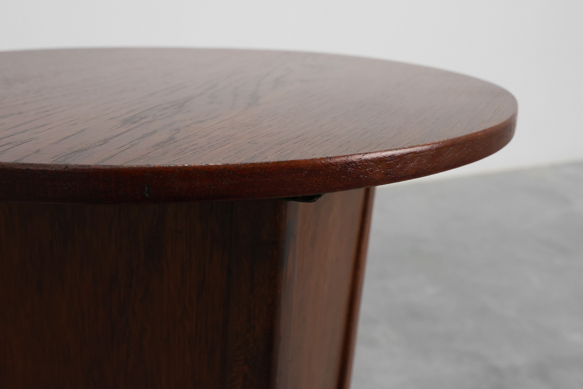 Art Deco round Oak Side Table, France 1930sthumbnail